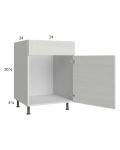 Euro White Grain 24" Sink Base Cabinet with 1 door