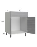 Euro Grey 27" Sink Base Cabinet