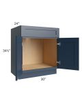 Midtown Blue Shaker 30" Sink Base Cabinet