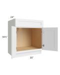 Asheville White Shaker 30" Sink Base Cabinet