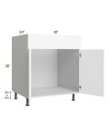 Milan White Matte 30" Sink Base Cabinet