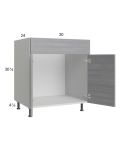 Euro Grey 30" Sink Base Cabinet