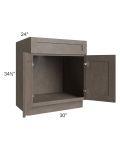 Natural Grey Shaker 30" Sink Base Cabinet