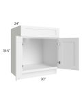 Aspen White Shaker 30" Sink Base Cabinet
