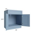 Sky Blue Shaker 30" Sink Base Cabinet