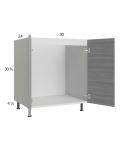Euro Grey 30" Full Height Door Sink Base Cabinet