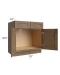 Midtown Mocha Shaker 33" Sink Base Cabinet