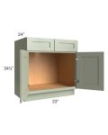 Midtown Pistachio Green Shaker 33" Sink Base Cabinet