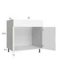 Euro Gloss White 33" Sink Base Cabinet