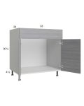 Euro Grey 33" Sink Base Cabinet