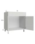 Euro White Grain 33" Sink Base Cabinet