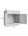 Heather Grey Shaker 33" Sink Base Cabinet