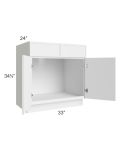 Portland White 33" Sink Base Cabinet