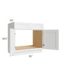 Stratton White Shaker 36" Sink Base Cabinet