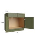 Midtown Hunter Green Shaker 36" Sink Base Cabinet