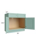 Midtown Mint Green Shaker 36" Sink Base Cabinet