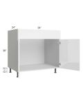 Milan White Gloss 36" Sink Base Cabinet