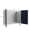 Harbor Navy 36" Full Height Door Sink Base Cabinet
