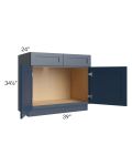 Midtown Blue Shaker 39" Sink Base Cabinet