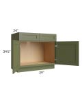 Midtown Hunter Green Shaker 39" Sink Base Cabinet