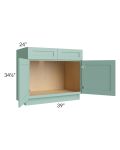 Midtown Mint Green Shaker 39" Sink Base Cabinet