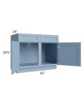 Sky Blue Shaker 42" Sink Base Cabinet