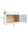Stratus White 42" Sink Base Cabinet