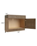 Midtown Mocha Shaker 42" Sink Base Cabinet