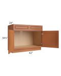 Lexington Cinnamon Glaze 42" Sink Base Cabinet