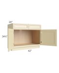 Phoenix Cream Glaze 42" Sink Base Cabinet