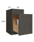Charcoal Grey Shaker 18" Base Cabinet with Double Trashcan Pullout