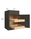 Charcoal Grey Shaker 21" Base Cabinet with 2 Rollout Trays