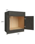 Charcoal Grey Shaker 30" Sink Base Cabinet (1 drawer front)