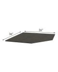 Charcoal Grey Shaker 36" Corner Sink Base Floor
