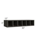 Charcoal Grey Shaker 30x6 Wine Cubby Wall Cabinet