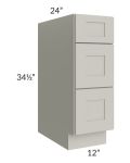 Stone Shaker 12" 3-Drawer Base Cabinet
