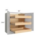 Stone Shaker 30" Full Height Base Cabinet with 3 Rollout Trays