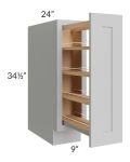 Stone Shaker 9" Full Height Door Base Cabinet with Shelf Pullout