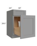Graphite Grey Shaker 18" Base Cabinet with Double Trashcan Pullout