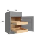Graphite Grey Shaker 21" Base Cabinet with 2 Rollout Trays