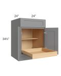 Graphite Grey Shaker 24" Base Cabinet with 1 Rollout Tray