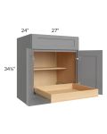 Graphite Grey Shaker 27" Base Cabinet with 1 Rollout Tray