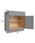 Graphite Grey Shaker 30" Base Cabinet (1 drawer)