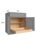 Graphite Grey Shaker 30" Base Cabinet with 1 Rollout Tray