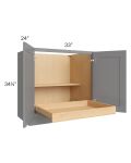 Graphite Grey Shaker 33" Full Height Base Cabinet with 1 Rollout Tray