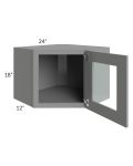Graphite Grey Shaker 24x18 Decorative Wall Diagonal Corner Cabinet