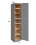 Graphite Grey Shaker 18x90x24 Wall Pantry Cabinet