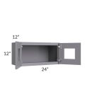 Graphite Grey Shaker 24x12 Decorative Wall Cabinet