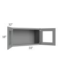 Graphite Grey Shaker 33x18 Decorative Wall Cabinet