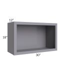 Graphite Grey Shaker 30" Wall Open Cabinet